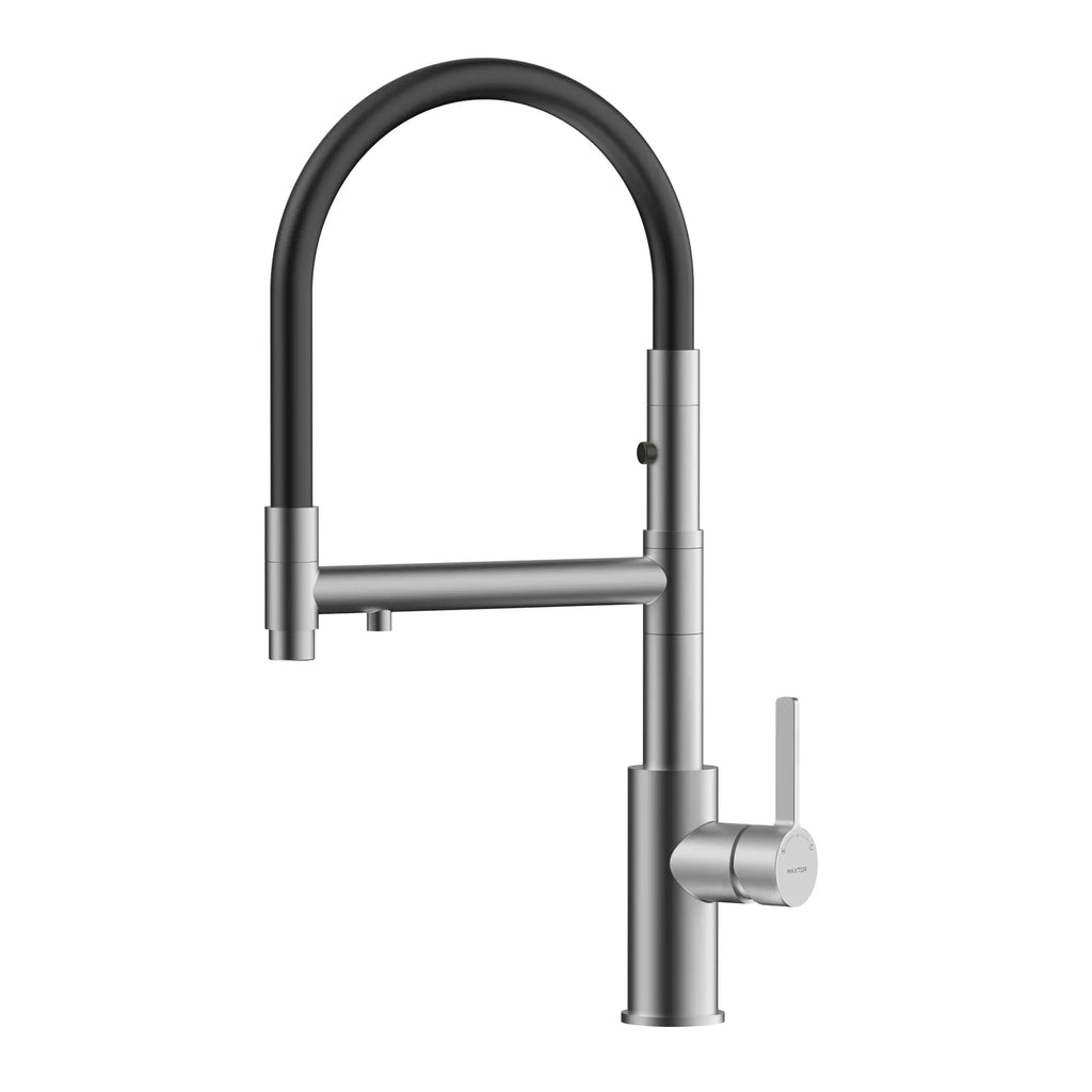 Semi-Pro Solid Brass Pull-Out Kitchen Faucet with Filtered Water Tap – 3-Function Sprayer – KFB1506 Brushed Nickel