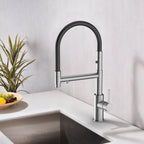 Semi-Pro Solid Brass Pull-Out Kitchen Faucet with Filtered Water Tap – 3-Function Sprayer – KFB1506