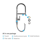 Semi-Pro Solid Brass Pull-Out Kitchen Faucet with Filtered Water Tap – 3-Function Sprayer – KFB1506