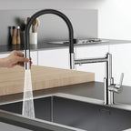 Semi-Pro Solid Brass Pull-Out Kitchen Faucet with Filtered Water Tap – 3-Function Sprayer – KFB1506