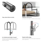 Semi-Pro Solid Brass Pull-Out Kitchen Faucet with Filtered Water Tap – 3-Function Sprayer – KFB1506