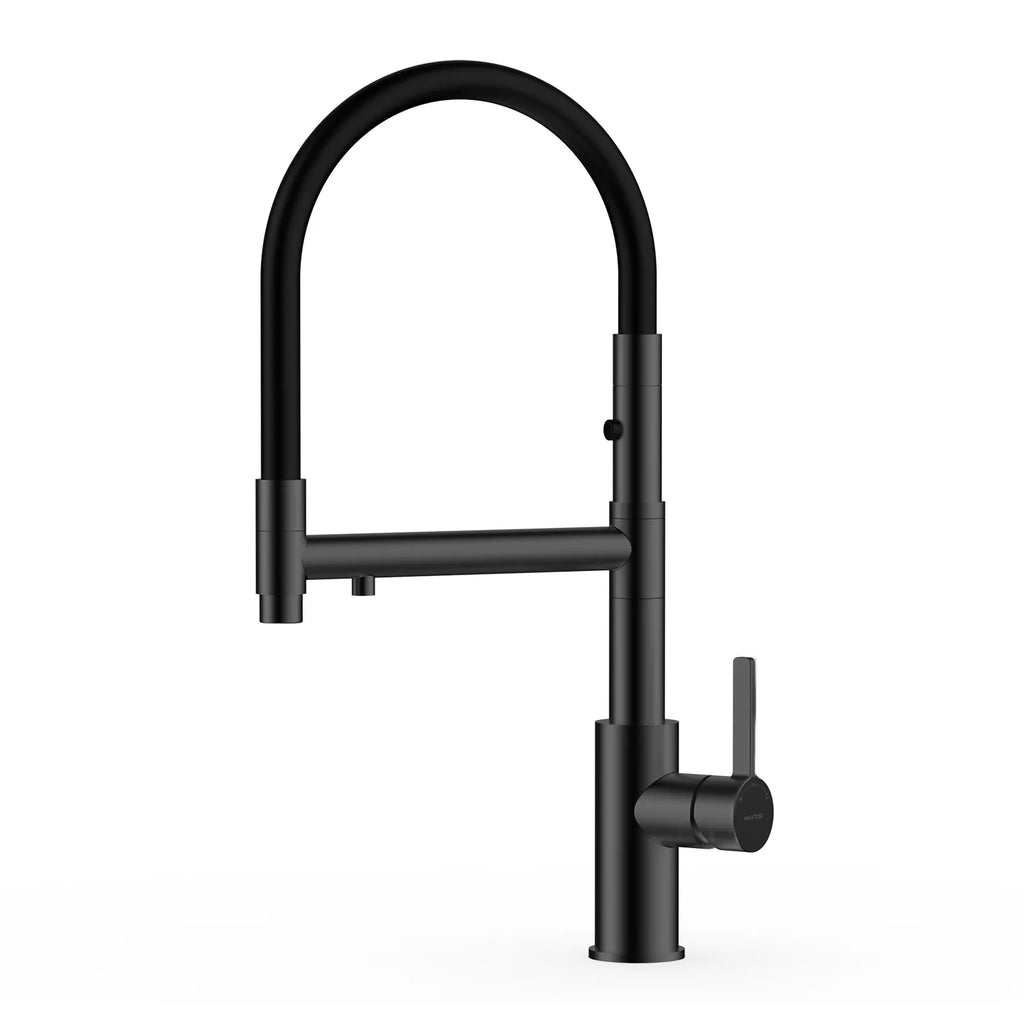 Semi-Pro Solid Brass Pull-Out Kitchen Faucet with Filtered Water Tap – 3-Function Sprayer – KFB1506 Matte Black
