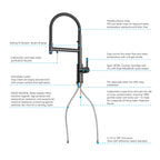 Semi-Pro Solid Brass Pull-Out Kitchen Faucet with Filtered Water Tap – 3-Function Sprayer – KFB1506