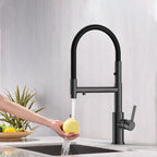 Semi-Pro Solid Brass Pull-Out Kitchen Faucet with Filtered Water Tap – 3-Function Sprayer – KFB1506