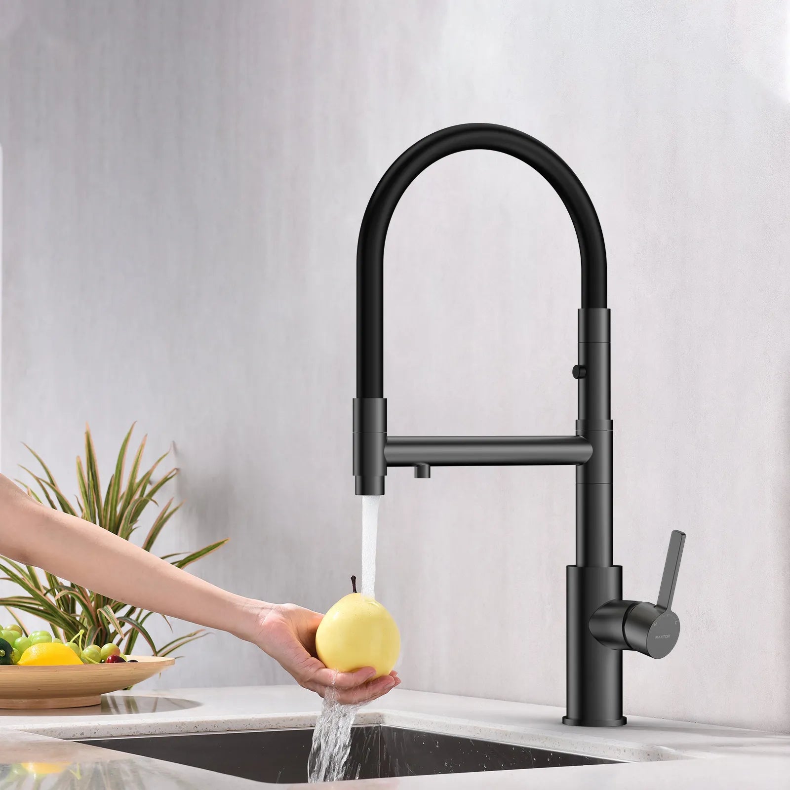 Semi-Pro Solid Brass Pull-Out Kitchen Faucet with Filtered Water Tap – 3-Function Sprayer – KFB1506