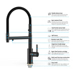 Semi-Pro Solid Brass Pull-Out Kitchen Faucet with Filtered Water Tap – 3-Function Sprayer – KFB1506