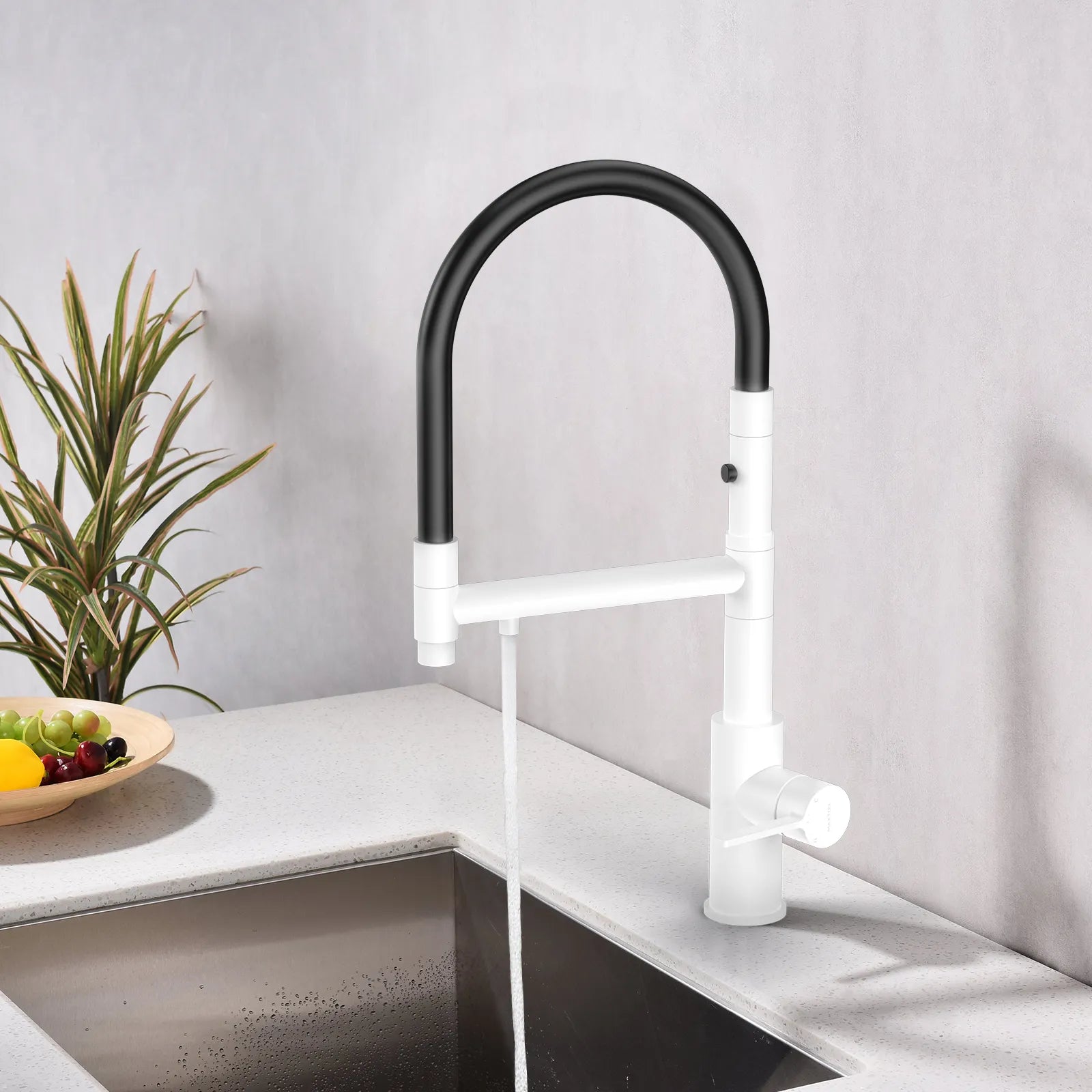 Semi-Pro Solid Brass Pull-Out Kitchen Faucet with Filtered Water Tap – 3-Function Sprayer – KFB1506