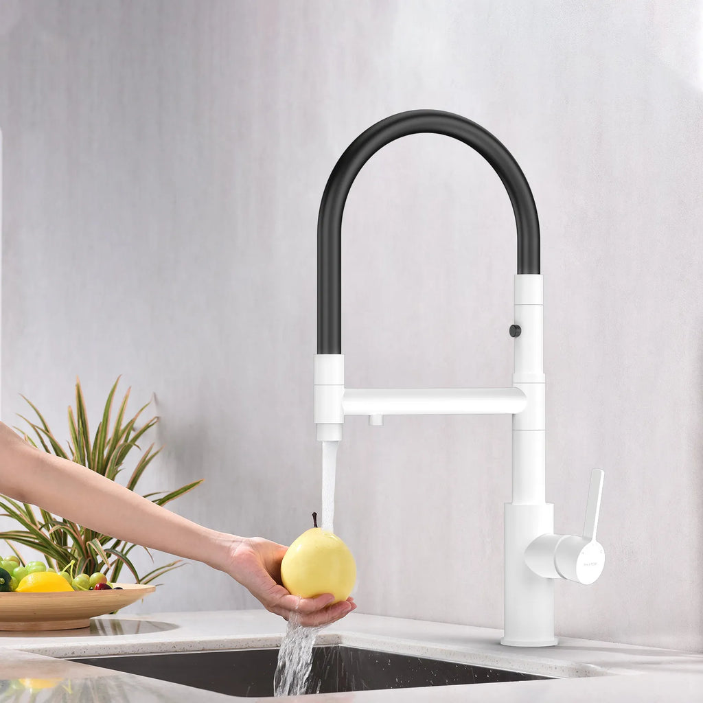 Semi-Pro Solid Brass Pull-Out Kitchen Faucet with Filtered Water Tap – 3-Function Sprayer – KFB1506