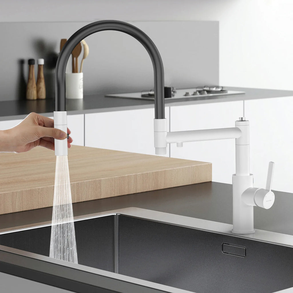Semi-Pro Solid Brass Pull-Out Kitchen Faucet with Filtered Water Tap – 3-Function Sprayer – KFB1506