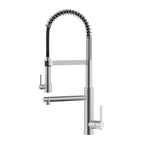 Semi-Pro Solid Brass Pull-Out Kitchen Faucet with Filtered Water Tap – Dual-Function Sprayer – KFB1508 Brushed Nickel