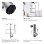 Semi-Pro Solid Brass Pull-Out Kitchen Faucet with Filtered Water Tap – Dual-Function Sprayer – KFB1508