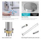 Semi-Pro Solid Brass Pull-Out Kitchen Faucet with Filtered Water Tap – Dual-Function Sprayer – KFB1508