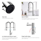 Semi-Pro Solid Brass Pull-Out Kitchen Faucet with Filtered Water Tap – Dual-Function Sprayer – KFB1508