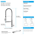 Semi-Pro Solid Brass Pull-Out Kitchen Faucet with Filtered Water Tap – Dual-Function Sprayer – KFB1508