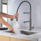 Semi-Pro Solid Brass Pull-Out Kitchen Faucet with Filtered Water Tap – Dual-Function Sprayer – KFB1508