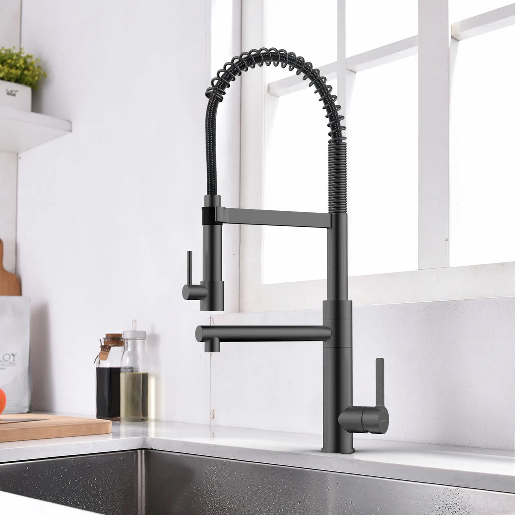 Semi-Pro Solid Brass Pull-Out Kitchen Faucet with Filtered Water Tap – Dual-Function Sprayer – KFB1508