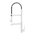Semi-Pro Solid Brass Pull-Out Kitchen Faucet with Filtered Water Tap – Dual-Function Sprayer – KFB1508 Matte White