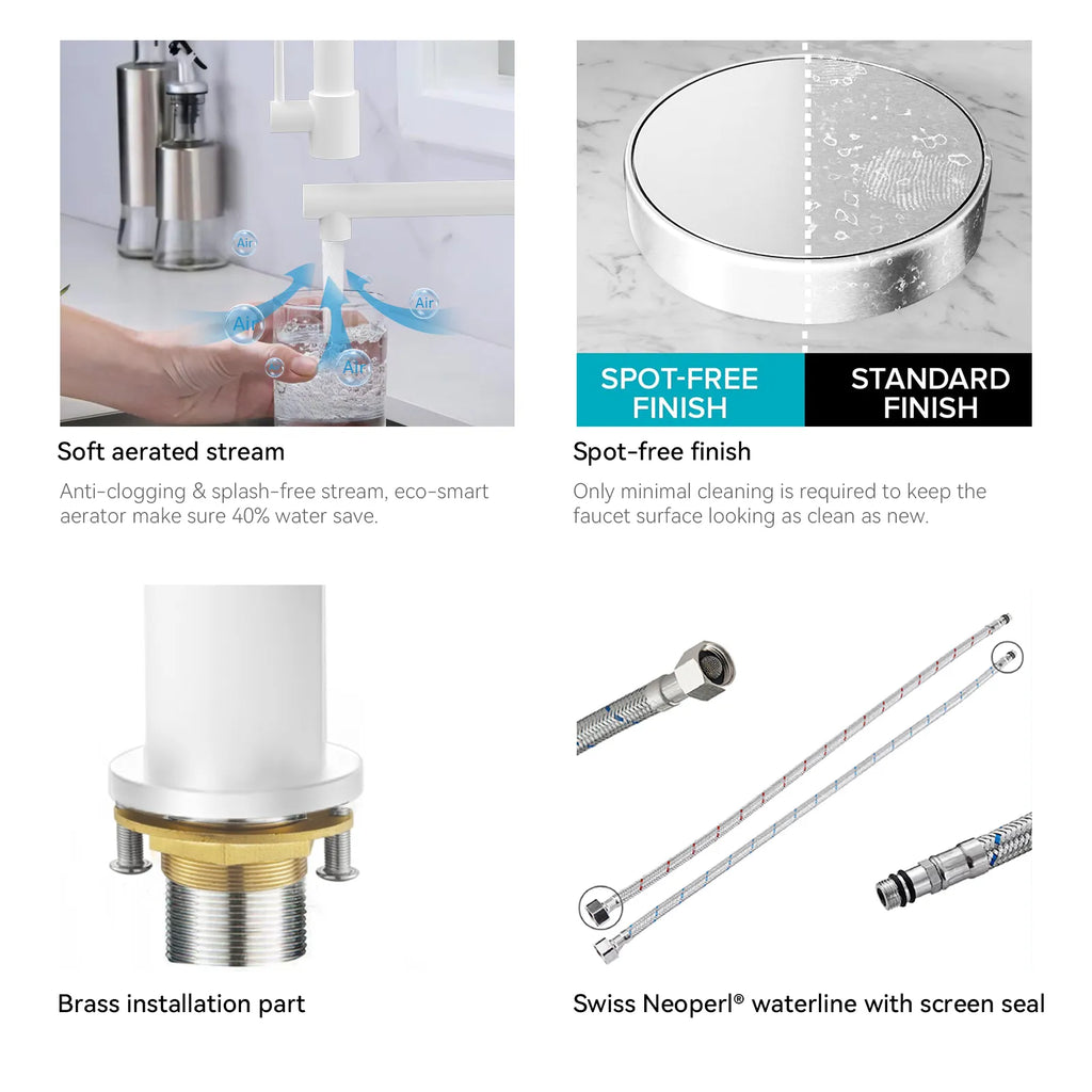 Semi-Pro Solid Brass Pull-Out Kitchen Faucet with Filtered Water Tap – Dual-Function Sprayer – KFB1508