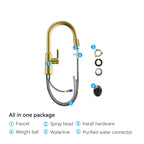 Solid Brass Pull-Down Kitchen Faucet – 4-Function Spray Head – KFB1510