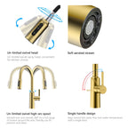Solid Brass Pull-Down Kitchen Faucet – 4-Function Spray Head – KFB1510