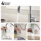 Solid Brass Pull-Down Kitchen Faucet – 4-Function Spray Head – KFB1510