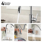 Solid Brass Pull-Down Kitchen Faucet – 4-Function Spray Head – KFB1510