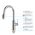 Solid Brass Pull-Down Kitchen Faucet – 4-Function Spray Head – KFB1510