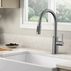 Solid Brass Pull-Down Kitchen Faucet – 4-Function Spray Head – KFB1510