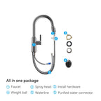 Solid Brass Pull-Down Kitchen Faucet – 4-Function Spray Head – KFB1510