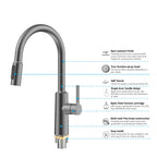 Solid Brass Pull-Down Kitchen Faucet – 4-Function Spray Head – KFB1510