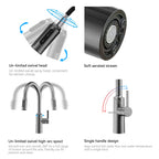 Solid Brass Pull-Down Kitchen Faucet – 4-Function Spray Head – KFB1510