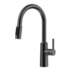 Solid Brass Pull-Down Kitchen Faucet – 4-Function Spray Head – KFB1510 Matte Black