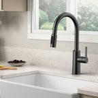 Solid Brass Pull-Down Kitchen Faucet – 4-Function Spray Head – KFB1510