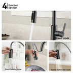 Solid Brass Pull-Down Kitchen Faucet – 4-Function Spray Head – KFB1510
