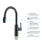 Solid Brass Pull-Down Kitchen Faucet – 4-Function Spray Head – KFB1510