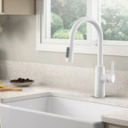 Solid Brass Pull-Down Kitchen Faucet – 4-Function Spray Head – KFB1510