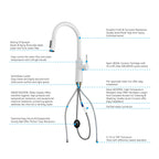 Solid Brass Pull-Down Kitchen Faucet – 4-Function Spray Head – KFB1510