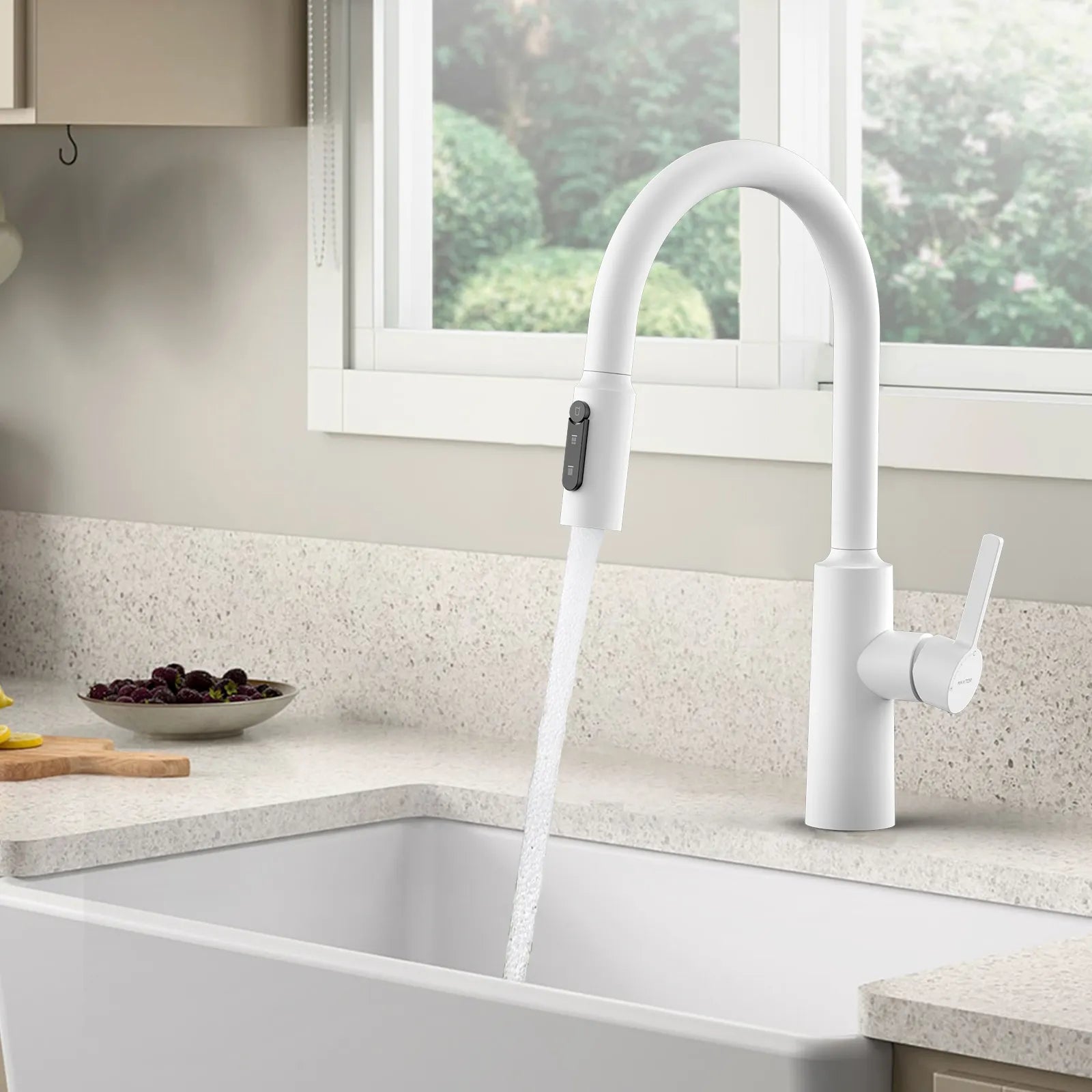 Solid Brass Pull-Down Kitchen Faucet – 4-Function Spray Head – KFB1510