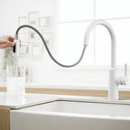 Solid Brass Pull-Down Kitchen Faucet – 4-Function Spray Head – KFB1510