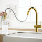 Solid Brass Pull-Down Kitchen Faucet – 3-Function Spray Head – KFB1511