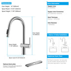 Solid Brass Pull-Down Kitchen Faucet – 3-Function Spray Head – KFB1511