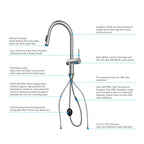 Solid Brass Pull-Down Kitchen Faucet – 3-Function Spray Head – KFB1511