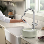 Solid Brass Pull-Down Kitchen Faucet – 3-Function Spray Head – KFB1511