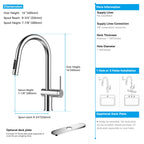 Solid Brass Pull-Down Kitchen Faucet – 3-Function Spray Head – KFB1511