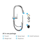 Solid Brass Pull-Down Kitchen Faucet – 3-Function Spray Head – KFB1511