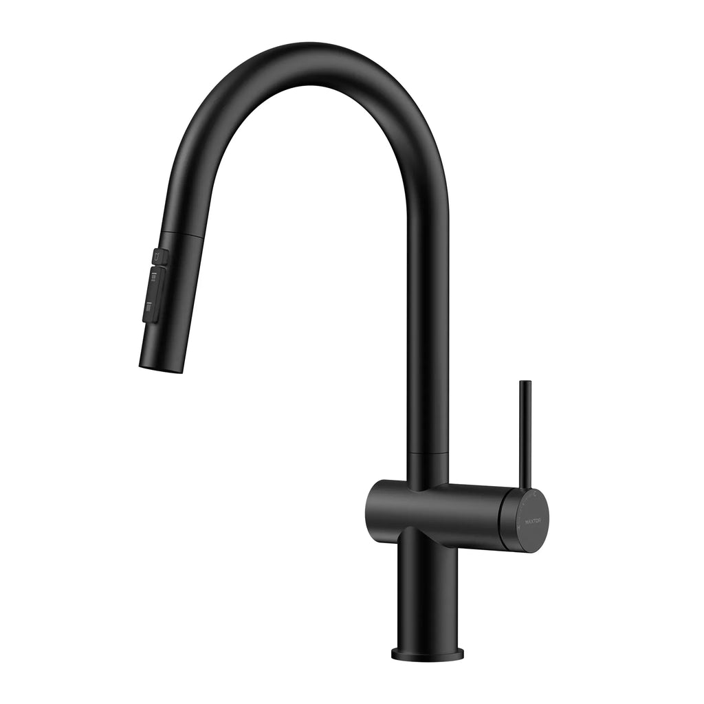 Solid Brass Pull-Down Kitchen Faucet – 3-Function Spray Head – KFB1511 Matte Black