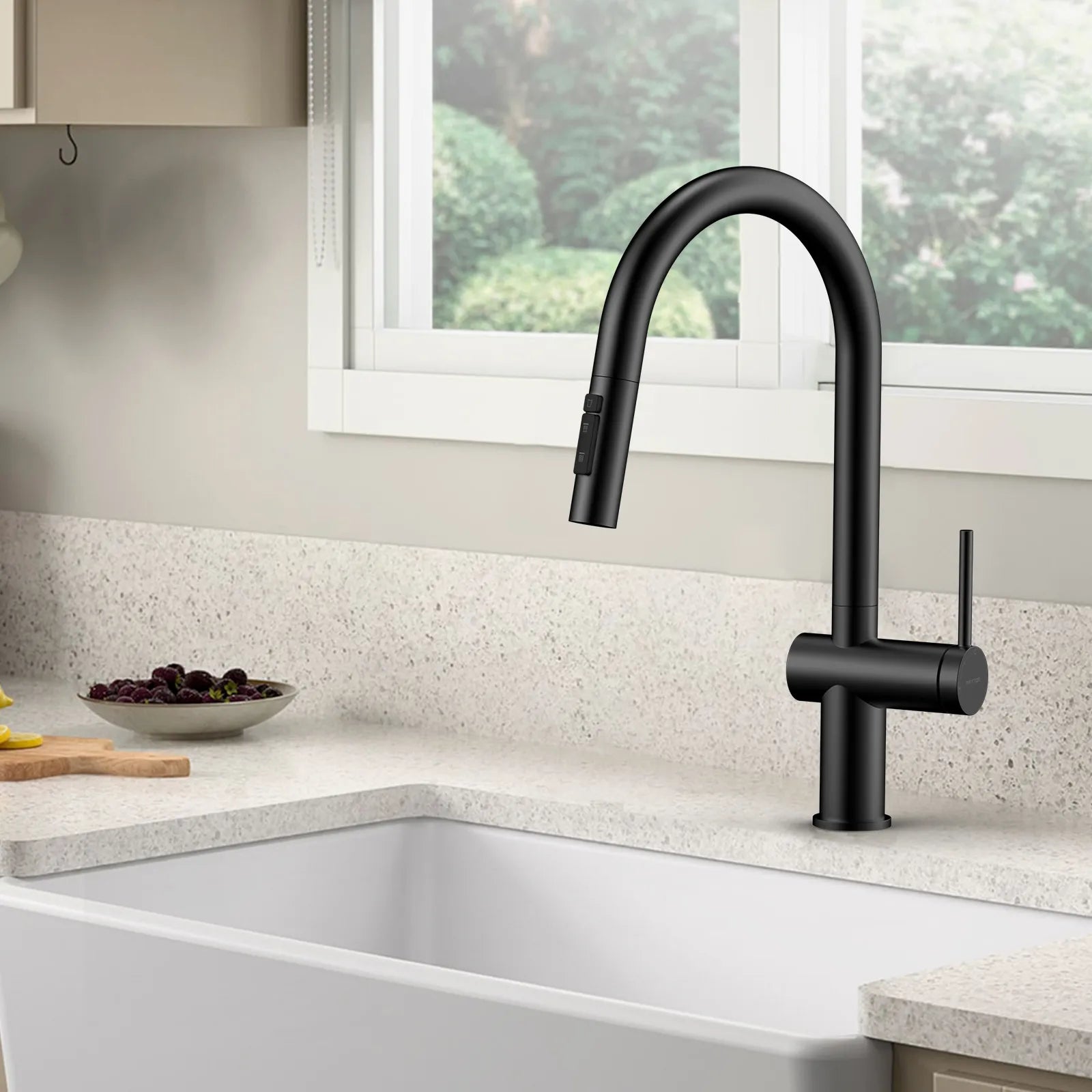 Solid Brass Pull-Down Kitchen Faucet – 3-Function Spray Head – KFB1511