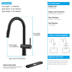 Solid Brass Pull-Down Kitchen Faucet – 3-Function Spray Head – KFB1511