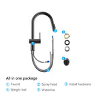 Solid Brass Pull-Down Kitchen Faucet – 3-Function Spray Head – KFB1511