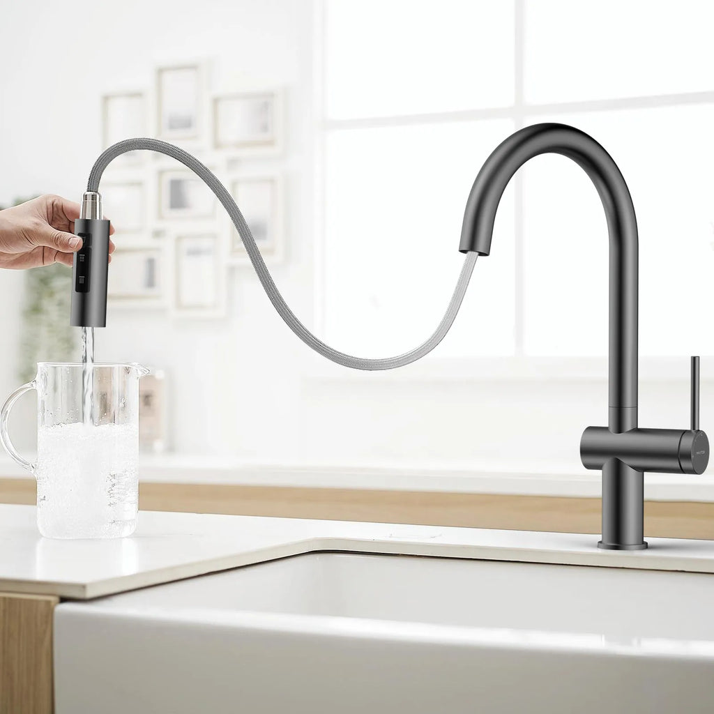 Solid Brass Pull-Down Kitchen Faucet – 3-Function Spray Head – KFB1511